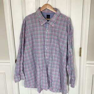 Tailorbyrd 4XL Long Sleeve Button Down Dress Shirt Pastel Plaid Easter Cotton